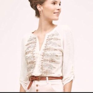Anthropologie embroidered shirt